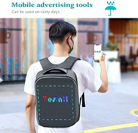 Tesinll Travel Laptop Backpack LED شاشة ملونة كاملة لطلاب الكلية البالغين
